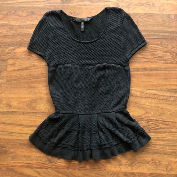 Adorable Cute Black BCBG Max Azria Peplum top - Picture 1 of 3